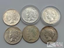 (6) 1922-1928 Morgan Silver Dollars