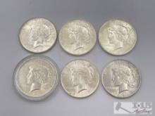 (6) 1923-1934 Silver Peace Dollars