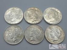 (6) 1922-1923 Silver Peace Dollars