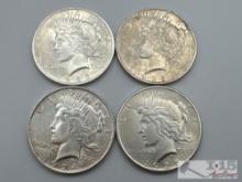 (4) 1923-1925 Silver Peace Dollars