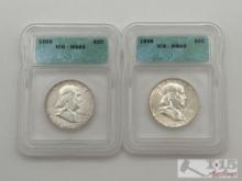 (2) 1955 & 1956 Franklin Half Dollars