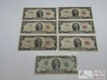 (7) $2 U.S. Bank Notes
