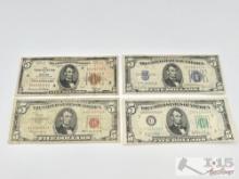 (4) $5 U.S. Bank Notes