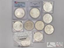 (10).999 Fine Silver American Eagle Coins