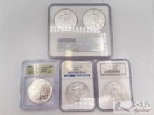 (5) .999 Fine Silver American Eagle Coins