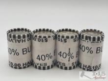 (4) $10 Rolls of 40% Silver Kennedy Half Dollars