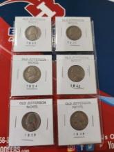 (8) Old Jefferson Nickels, (6) Old Jefferson Nickels