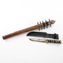 Reproduction Trench Mace and Fighting knife