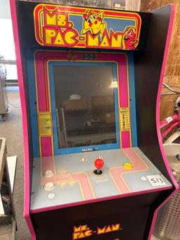 retro game miss Pac-Man video game arcade style