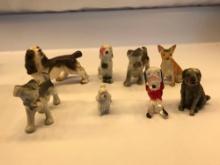8 Dog Figurines