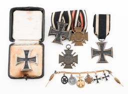 WWI - WWII GERMAN HONOR & IRON CROSS, MINI MEDALS