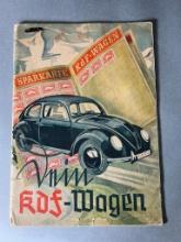 WWII Era 1938 Kdf Wagen Sales Brochure VW Split Window German Volkswagen