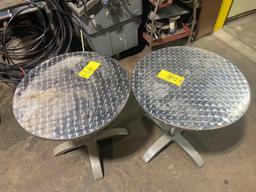 Round metal tables, 27.5in. diameter, each x 2.