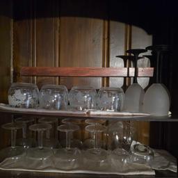 Contents of Cabinet - Stemware, Frosted Glassware, & Small Glasses