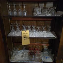 Contents of Cabinet - Stemware, Frosted Glassware, & Small Glasses