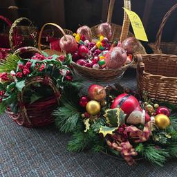 Large Assortment of Baskets & Holiday Decor