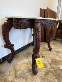 1930s Portuguese Credenza with White Marble and Brazilian Jacaranda Wood