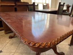 Chippendale Claw Foot Dining Room with Two Leaves