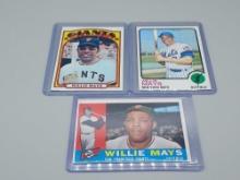 1960, 1972, & 1973 Topps Willie Mays Baseball Cards All Time Greats