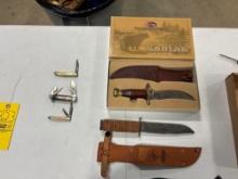 Case Kodiak Fixed Blade Hunting Knife - USMC Knife - Pocket Knives