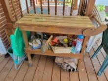 Gardening cart with contents