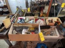 Contents of Workbench - Tools, Hardware, Hanging Items, & more