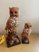 (2) Owl statues