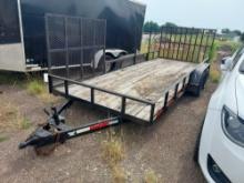 (Item off site - 1/4 mile from Auction Barn) Lawrimore Wrap Tongue Double Axle Trailer