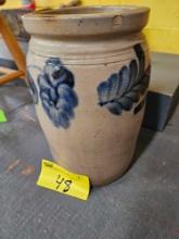 Blue decorated crock