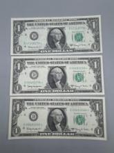 1963 $1 Star Note Silver Certificates (3)