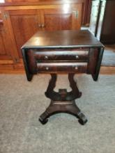 Antique empire style drop leaf night stand