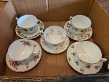 Staffordshire England Bone China Cups and Saucers