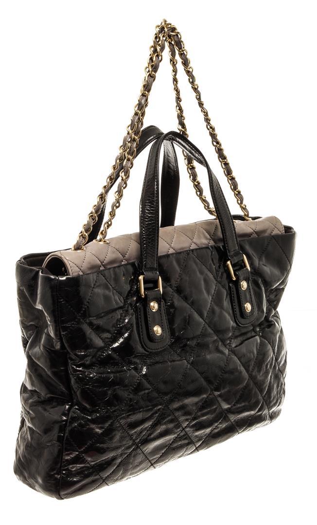 Chanel Black and Gold Leather Portobello Tote bag