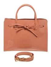 Mansur Gavriel Pink Patent Leather Bow Accent Sun Tote Handbag