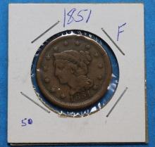 1851 Large One Cent Coin