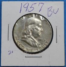 1957 Franklin Half Silver Dollar Coin