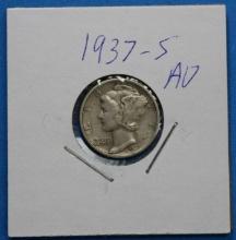 1937-S Silver Mercury Dime