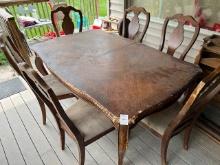 dining room table wood with in-lathe needs restored