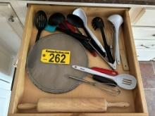 LOT OF MISC. COOKING UTENSILS IN 7-DRAWERS