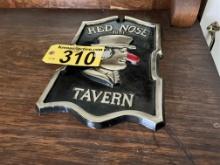 CAST IRON RED NOSE TAVERN 1801 SIGN