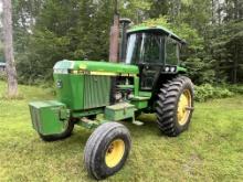 1990 JOHN DEERE 4455 TRACTOR, ENCLOSED CAB, 6,809 HOURS, 6-CYLINDER DIESEL, S/N: RW4455H004726