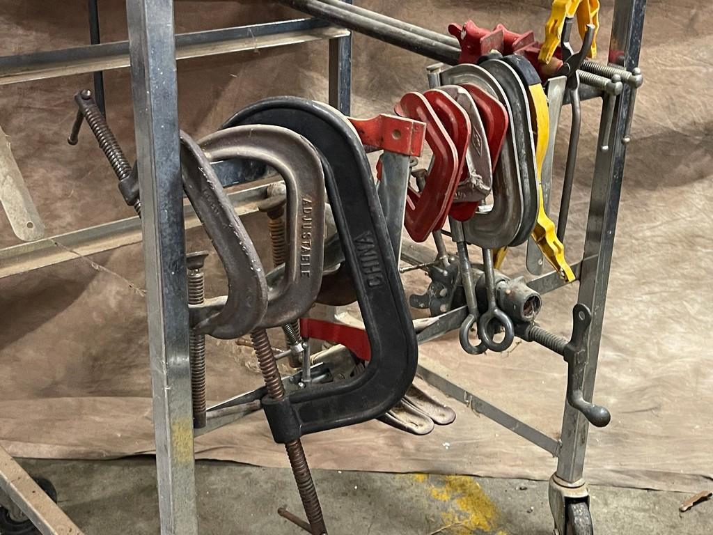 Work Table on Wheels with Tools