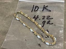 10 K Ladies White Opal Bracelet