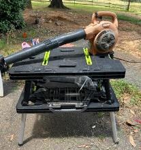 Echo Leaf Blower and Plastic Table