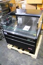 NEW TURBO AIR TOM-36L-UF-B-1S-N SELF CONTAINED 34IN. OPEN AIR REFRIGERATED DISPLAY MERCHANDISER