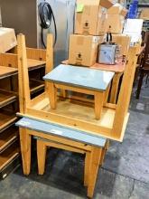 ASSORTED WOODEN DISPLAY NESTING TABLES