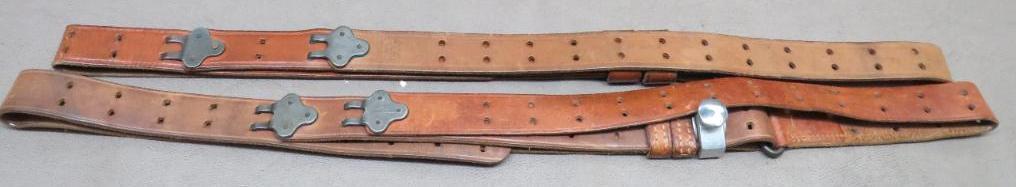 Two WWII era US 1903 Springfield 1" Leather Slings