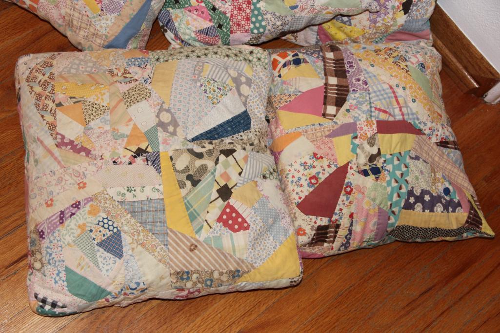 Two Handmade Quilted Blankets and 6 Pillows