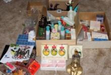 Huge Assortment of Grooming Supplies, Colognes, and Collectible Avon Bottles