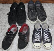 Four Pairs of Men's Black Sneakers